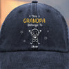 Custom Vintage Washed Denim Baseball Cap - Personalized Birthday Gifts For Dad, Grandpa - My Crew Makes Me Smile