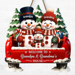 Custom Name Christmas Family Gifts for Grandparents - Personalized Wood Sign