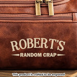 Custom Engraved Leather Toiletry Bag - Personalized  Christmas Birthday Gifts For Men - The Ultimate Man Kit