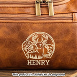 Custom Engraved Leather Toiletry Bag - Personalized  Christmas Birthday Hunting Gifts For Hunters - Hunt,  Explore, Repeat