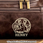 Custom Engraved Leather Toiletry Bag - Personalized  Christmas Birthday Hunting Gifts For Hunters - Hunt,  Explore, Repeat