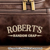 Custom Engraved Leather Toiletry Bag - Personalized  Christmas Birthday Gifts For Dad, Brother, Son, Husband, Groomsman, Best Friends - The Ultimate Man Kit