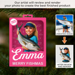 Custom Fishing Photo Christmas Gifts for Anglers - Personalized Ornament
