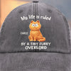 Custom Vintage Washed Denim Baseball Cap - Personalized Birthday Gifts For Cat Lovers, Cat Mom And Dad - All Hail The Fluff King