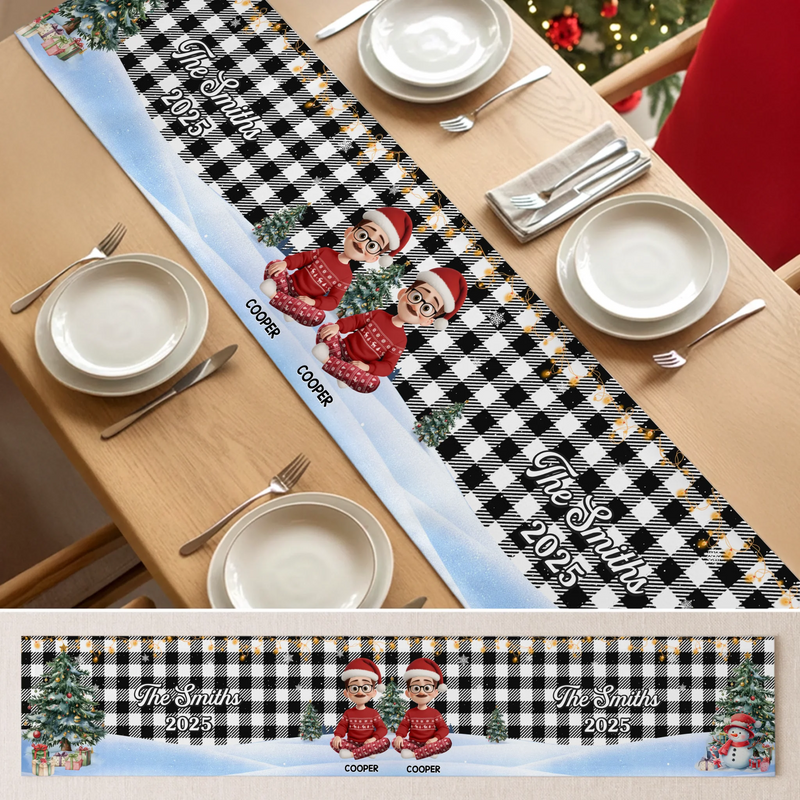 Custom Table Runner - Personalized Christmas Birthday Gifts For Mom, Dad, Brother, Sister, Kids - Together We Shine This Christmas