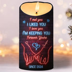 One Touch, Infinite Feelings - Couple Personalized Custom LED Candle - Christmas Gift For Husband Wife, Anniversary