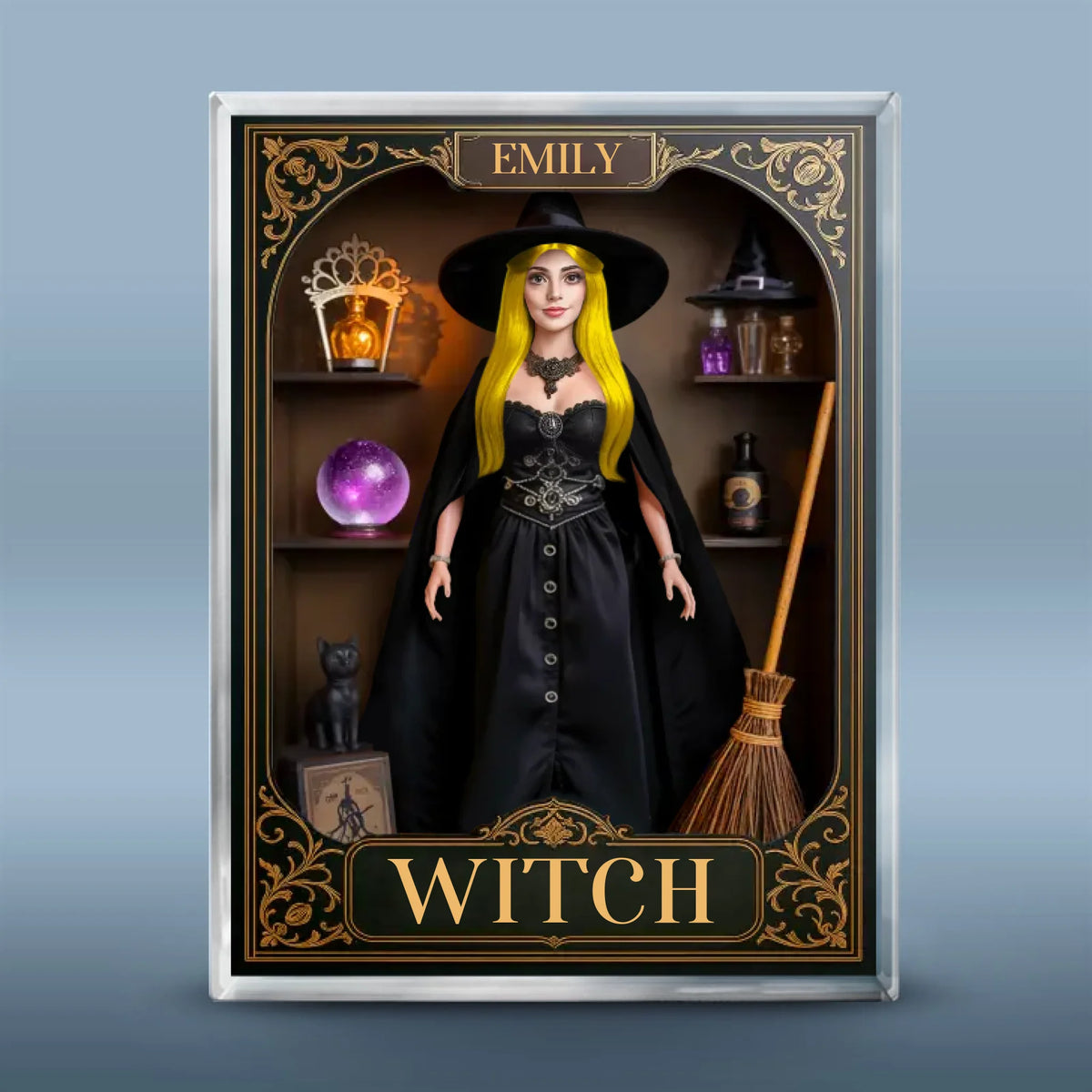 Custom Rectangle Shaped Acrylic Plaque - Personalized Halloween Witchy Gifts For Women - A Beauty Born Of Night