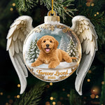 Custom Photo Acrylic Ornament - Personalized Pet Christmas Memorial Sympathy Gifts For Dog Lovers - Forever Cherished In Paw Prints