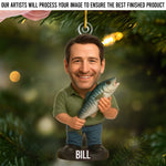 Custom Photo Fishing Christmas Gifts for Men - Personalized Ornament