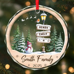 Custom Circle Glass Ornament - Personalized Christmas Birthday Gifts For Mom, Dad, Brother, Sister, Kids - Home In Our Hearts