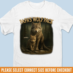 Custom Unisex T-shirt, Premium T-shirt, Hoodie - Personalized Father's Day Birthday Gifts For Dad, Grandpa - Papa’s Wolf Pack