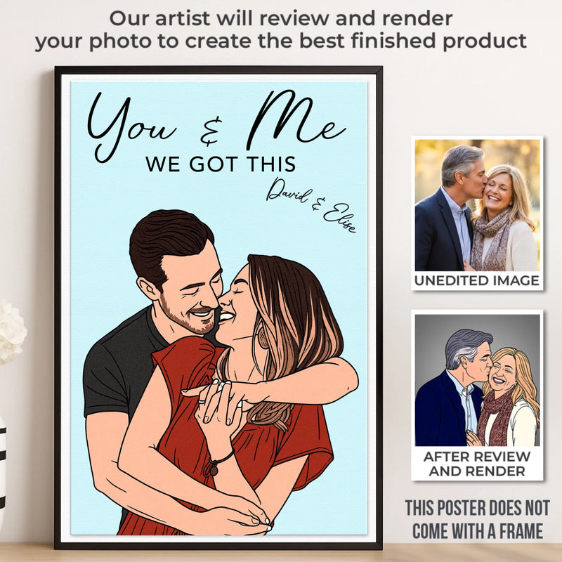 Custom Photo Vertical Poster - Personalized Anniversary Wedding Gifts For Husband And Wife, Him And Her - Together Feels Like Magic