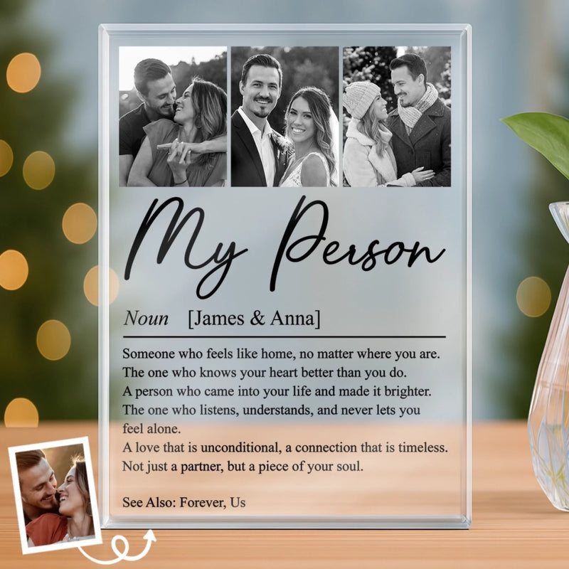 Custom Photo Rectangle Shaped Acrylic Plaque - Personalized Anniversary Wedding Gifts For Husband And Wife, Him And Her - Choosing You Comes Naturally