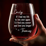 Custom Wine Glass - Personalized Anniversary Wedding Gifts For Husband And Wife, Him And Her - Another Year Same Love