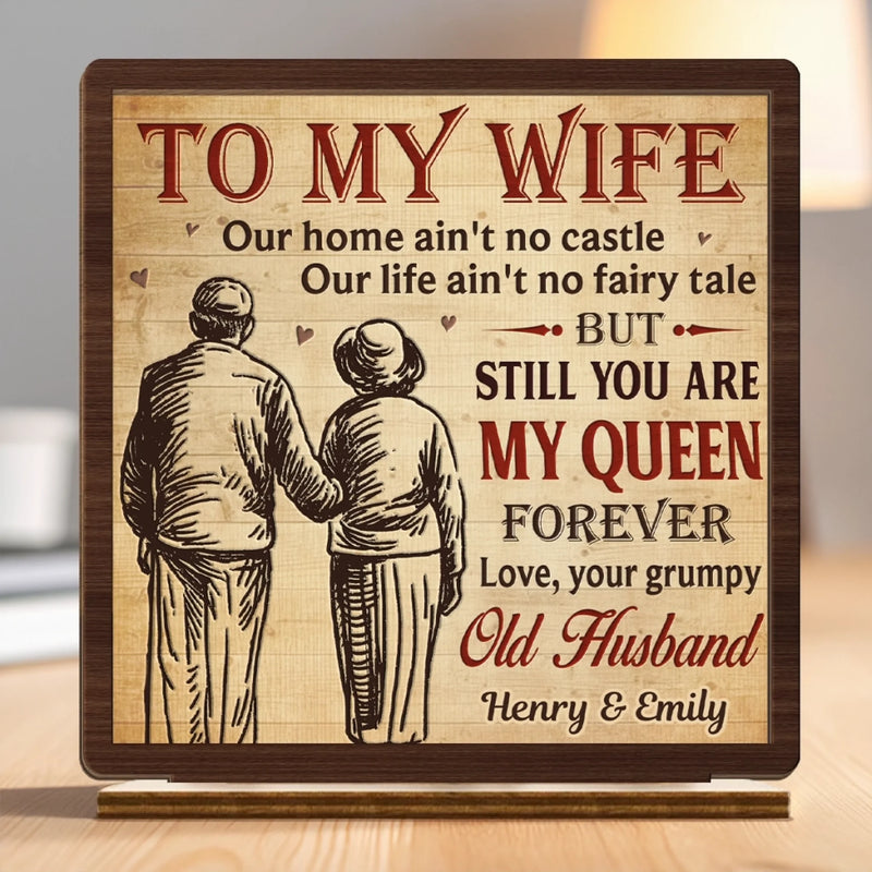 Custom 2-Layered Wooden Plaque - Personalized Anniversary Wedding Gifts For Husband And Wife, Him And Her - Together Feels So Right