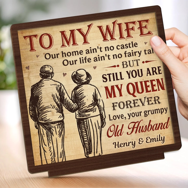 Custom 2-Layered Wooden Plaque - Personalized Anniversary Wedding Gifts For Husband And Wife, Him And Her - Together Feels So Right