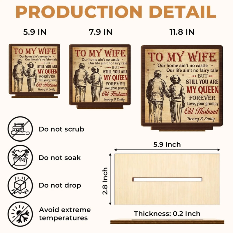 Custom 2-Layered Wooden Plaque - Personalized Anniversary Wedding Gifts For Husband And Wife, Him And Her - Together Feels So Right