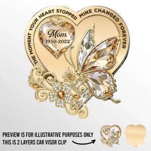 Custom Car Visor Clip - Personalized Memorial Sympathy Gifts For Loss Of Mom, Dad - Your Love Rides With Me
