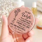 Custom Compact Mirror - Personalized Anniversary Wedding Gifts For Husband And Wife, Him And Her - Built On Love Daily