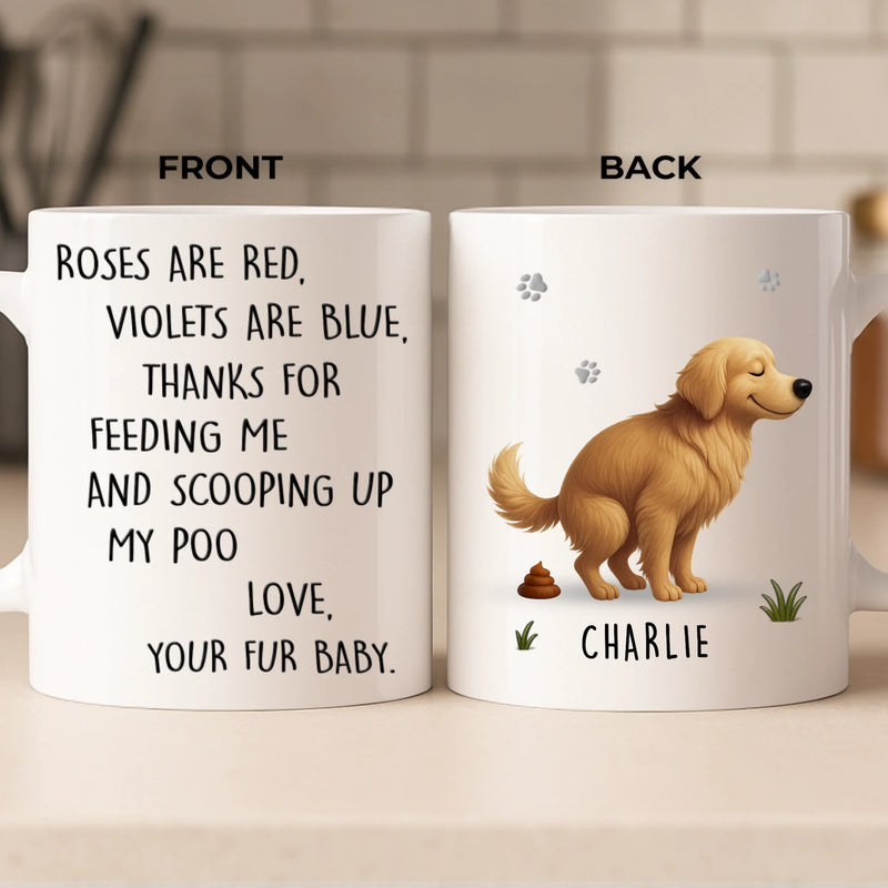 Custom Mug - Personalized Birthday Gifts For Dog Cat Lovers, Dog Dad And Mom, Cat Owners - Cleaning Poop, Earning Love
