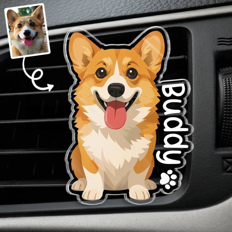 Custom Photo Acrylic Car Vent Clip - Personalized Birthday Gifts For Dog Cat Lovers, Dog Dad And Mom, Cat Owners - Your Daily Dose Of Dog Joy