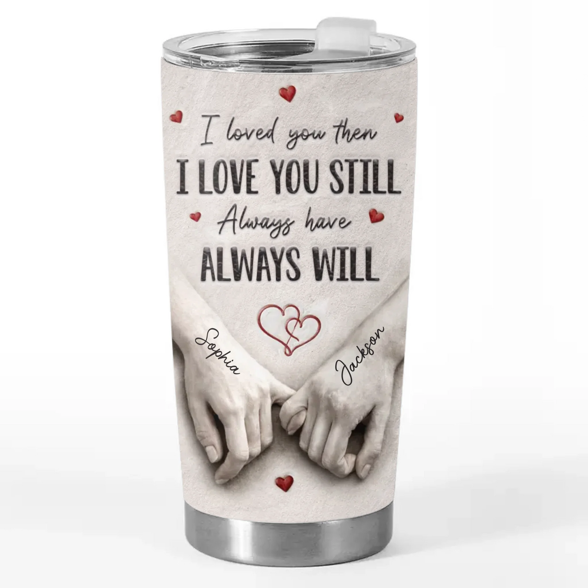 Custom Tumbler - Personalized Anniversary Wedding Gifts For Husband And Wife, Him And Her - Love Feels Right With You