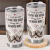 Custom Tumbler - Personalized Anniversary Wedding Gifts For Husband And Wife, Him And Her - Love Feels Right With You