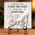 Custom Square Shaped Stone With Stand - Personalized Anniversary Wedding Gifts For Husband And Wife, Him And Her - You Are My Safe Place