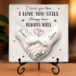 Custom Square Shaped Stone With Stand - Personalized Anniversary Wedding Gifts For Husband And Wife, Him And Her - Our Love Keeps Growing