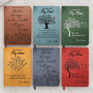 Custom Leather Writing Journal - Personalized Memorial Sympathy Gifts For Loss Of Mom, Dad - Your Love Is My Eternal Comfort