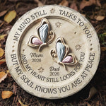 Custom Round Shaped Stone With Stand - Personalized Memorial Sympathy Gifts For Loss Of Mom, Dad - Peace Beyond Words