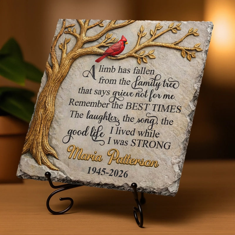 Custom Square Shaped Stone With Stand - Personalized Memorial Sympathy Gifts For Loss Of Mom, Dad - Memories Never Fade
