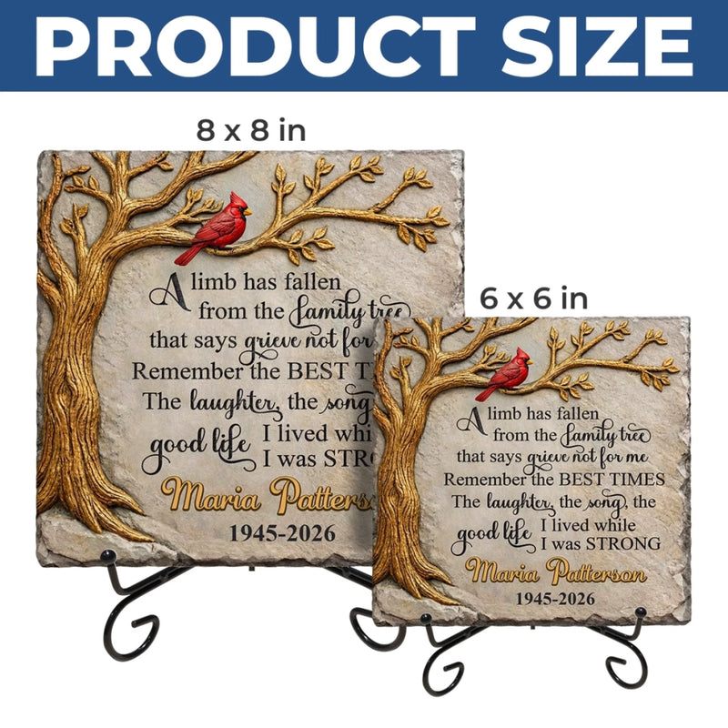 Custom Square Shaped Stone With Stand - Personalized Memorial Sympathy Gifts For Loss Of Mom, Dad - Memories Never Fade