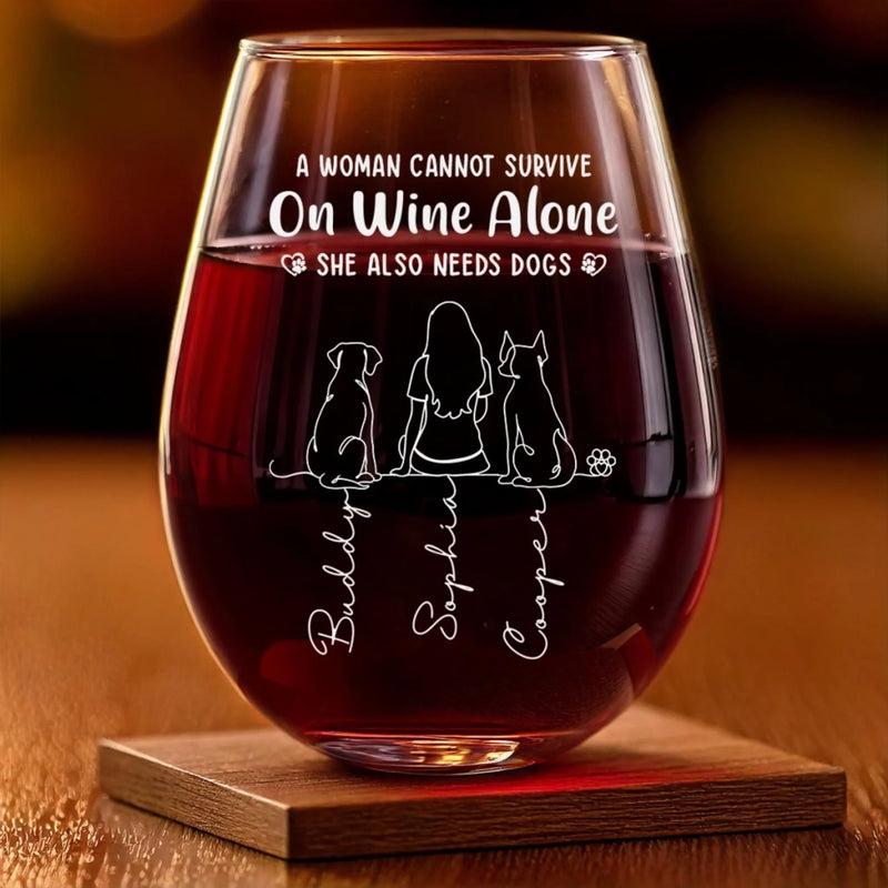 Custom Wine Glass - Personalized Birthday Gifts For Dog Cat Lovers, Dog Dad And Mom, Cat Owners - Holiday With Fur