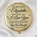 Custom Compact Mirror - Personalized Anniversary Wedding Gifts For Husband And Wife, Him And Her - Us Feels Like Home