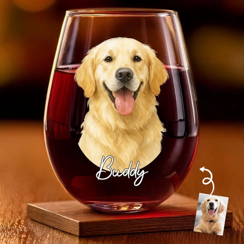 Custom Photo Wine Glass - Personalized Birthday Gifts For Dog Cat Lovers, Dog Dad And Mom, Cat Owners - Cheers To Dog Parents