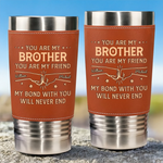 Custom Printed Leather Tumbler - Personalized Birthday Gifts For Dad, Brother, Sister, Kids - Enjoy The Little Sips