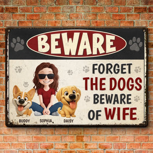 Custom Home Decor Metal Sign - Personalized Birthday Gifts For Dog Lovers, Dog Dad And Mom - Fluffy Guards Retired, New Boss Installed