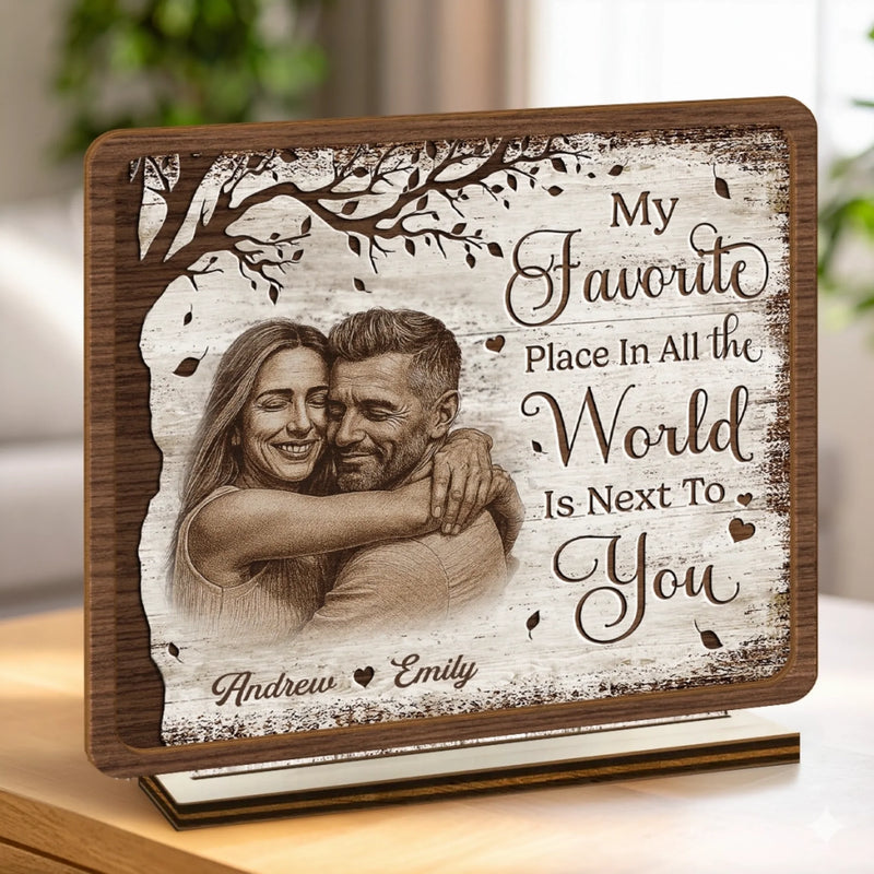 Custom Photo 2-Layered Wooden Plaque - Personalized Anniversary Wedding Gifts For Husband And Wife, Him And Her - Love Chosen Again Today