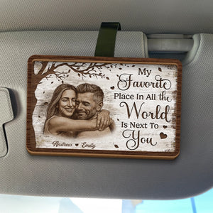 Custom Photo Car Visor Clip - Personalized Anniversary Wedding Gifts For Husband And Wife, Him And Her - Together We Feel Safe