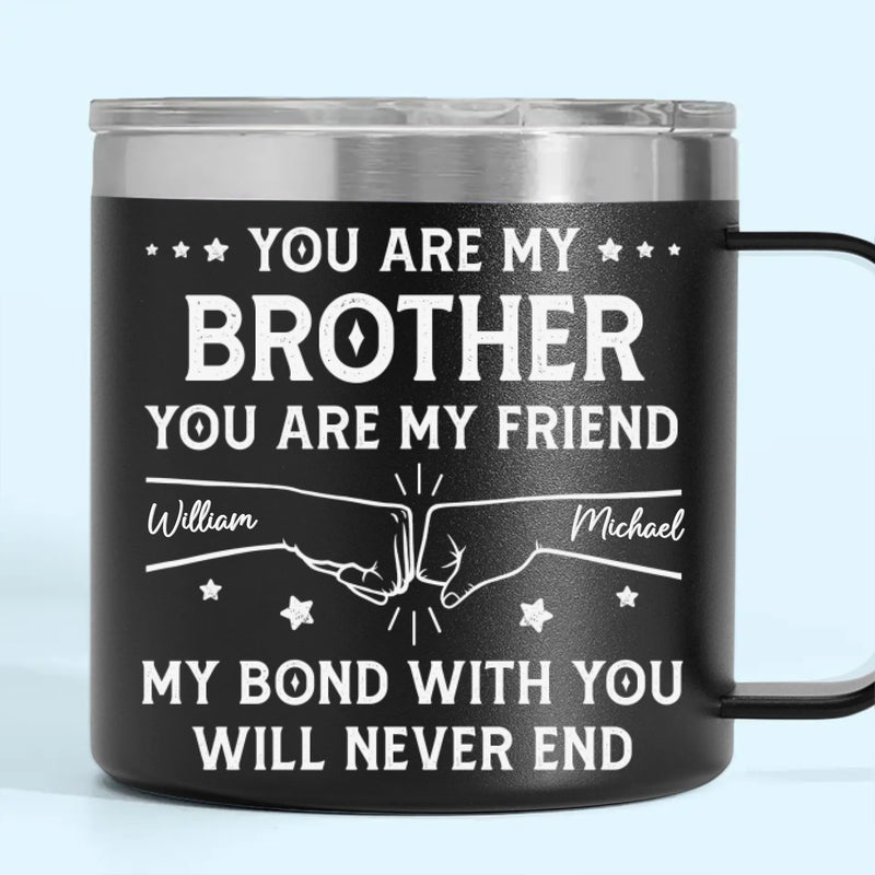 Custom 14oz Stainless Steel Tumbler With Handle -  Personalized Birthday Gifts For Dad, Brother, Sister, Kids - Love In Every Sip