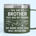 Custom 14oz Stainless Steel Tumbler With Handle -  Personalized Birthday Gifts For Dad, Brother, Sister, Kids - Love In Every Sip