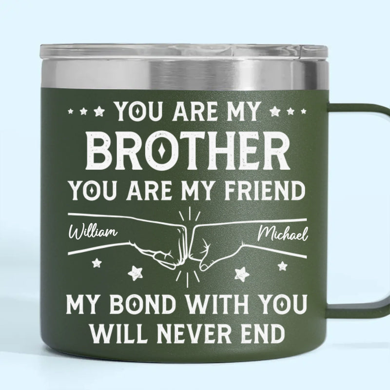 Custom 14oz Stainless Steel Tumbler With Handle -  Personalized Birthday Gifts For Dad, Brother, Sister, Kids - Love In Every Sip