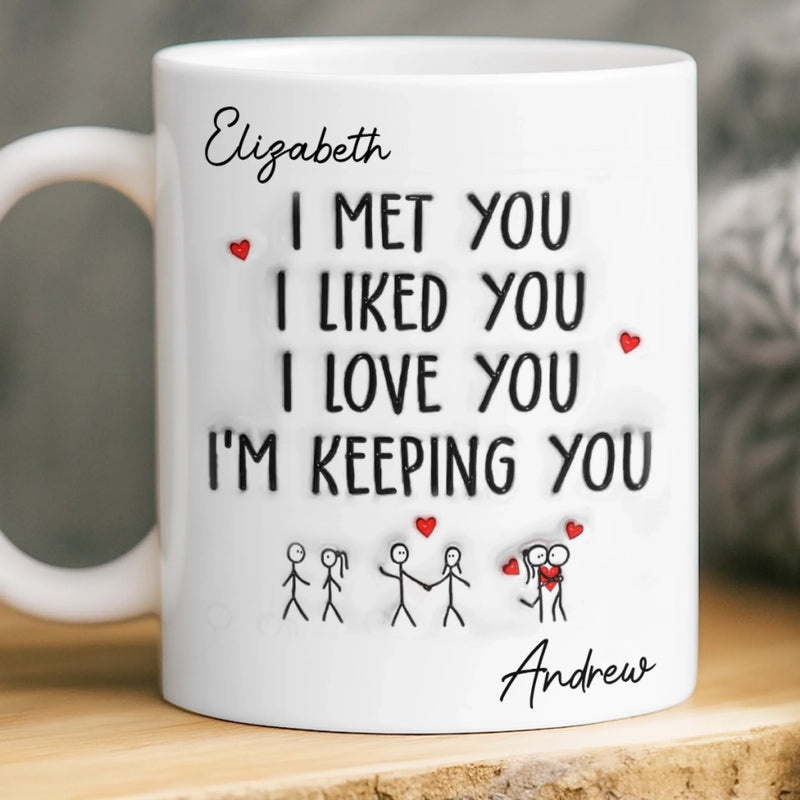 Custom 3D Inflated Effect Printed Mug - Personalized Anniversary Wedding Gifts For Husband And Wife, Him And Her - You Are My Peace