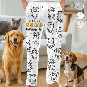 Custom Pajama Pants - Personalized Birthday Gifts For Dog Cat Lovers, Dog Dad And Mom, Cat Owners - Belongs To My Crew