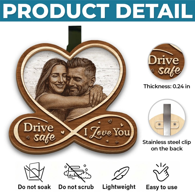 Custom Photo Car Visor Clip - Personalized Anniversary Wedding Gifts For Husband And Wife, Him And Her - Our Bond Feels Natural