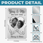Custom Photo Aluminum Wallet Card - Personalized Anniversary Wedding Gifts For Husband And Wife, Him And Her - Love Built With Patience