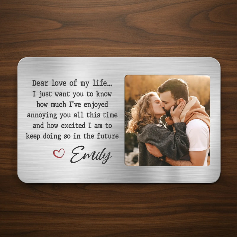 Custom Photo Every Love Story Is Beautiful, But Ours Is My Favorite - Couple Personalized Custom Aluminum Wallet Card - Gift For Husband Wife, Anniversary