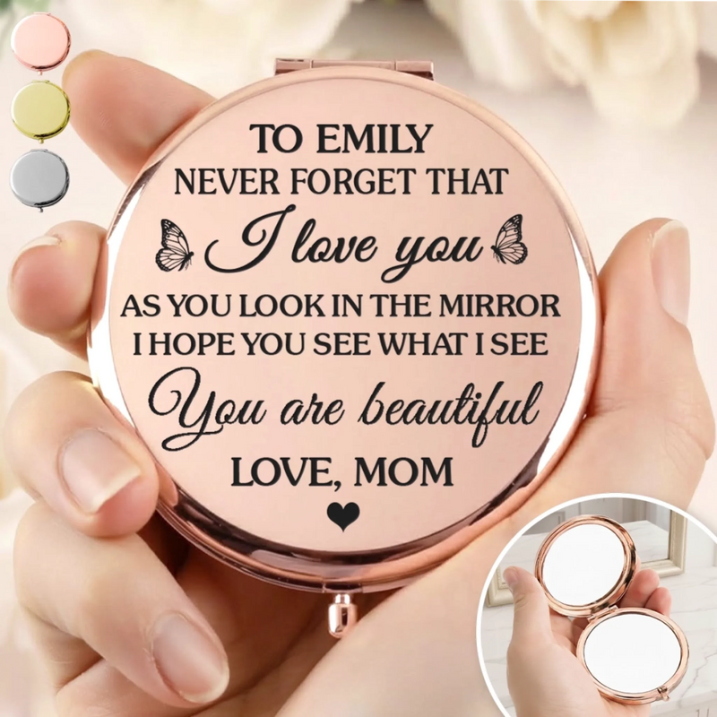 Custom Compact Mirror - Personalized Birthday Gifts For Daughter - You Shine Just Being You
