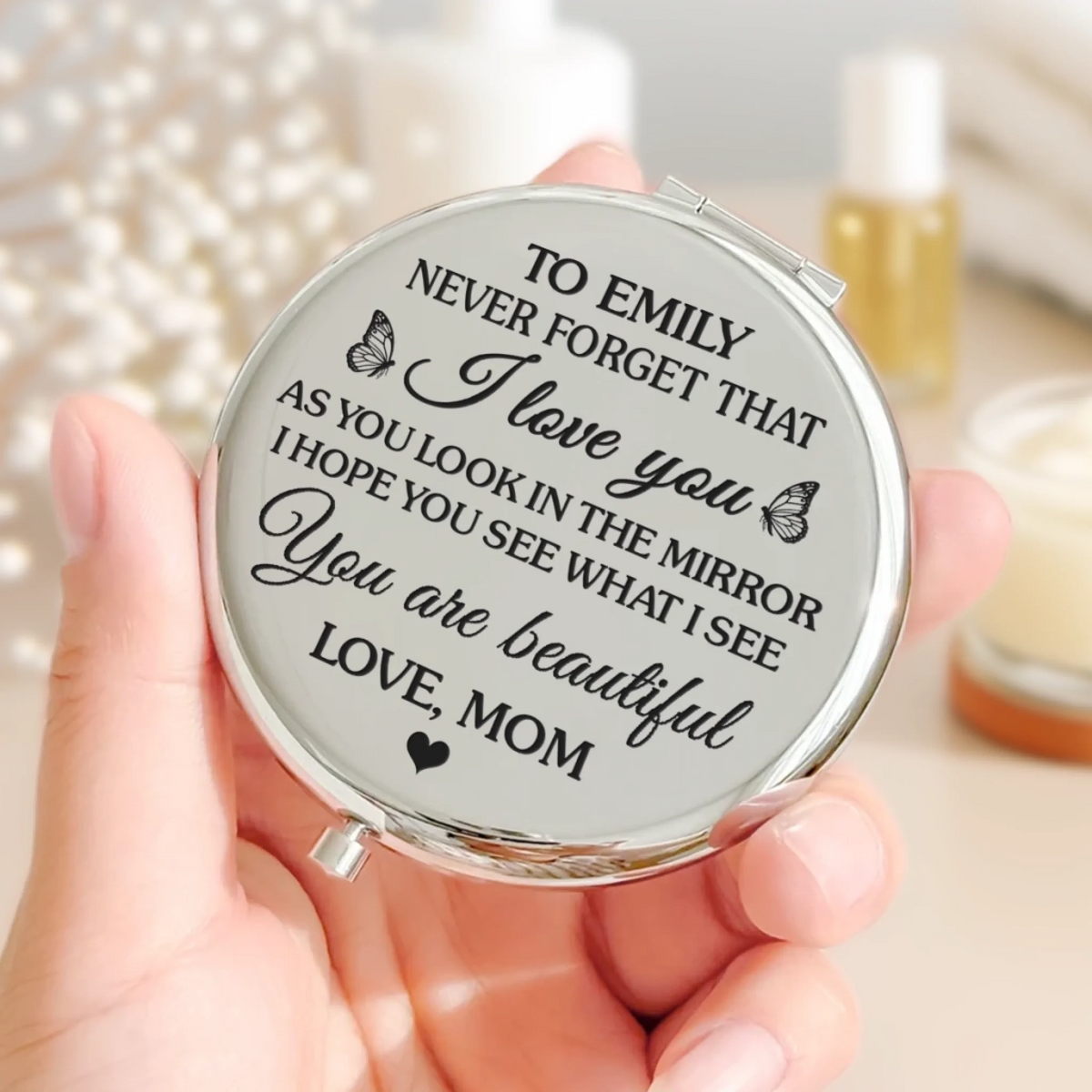 Custom Compact Mirror - Personalized Birthday Gifts For Daughter - You Shine Just Being You